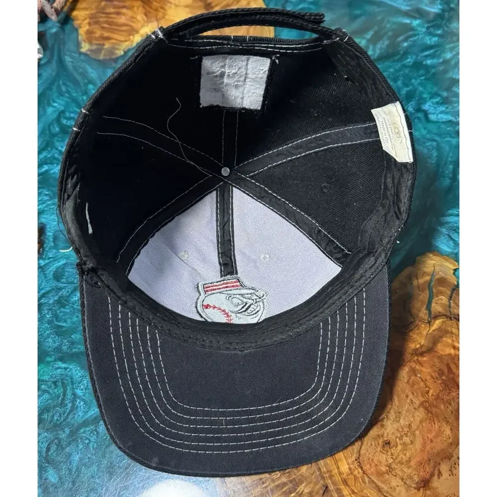 Cincinnati Reds Community Fund Black And Gray Ball Cap Trucker Hat Adjustable
